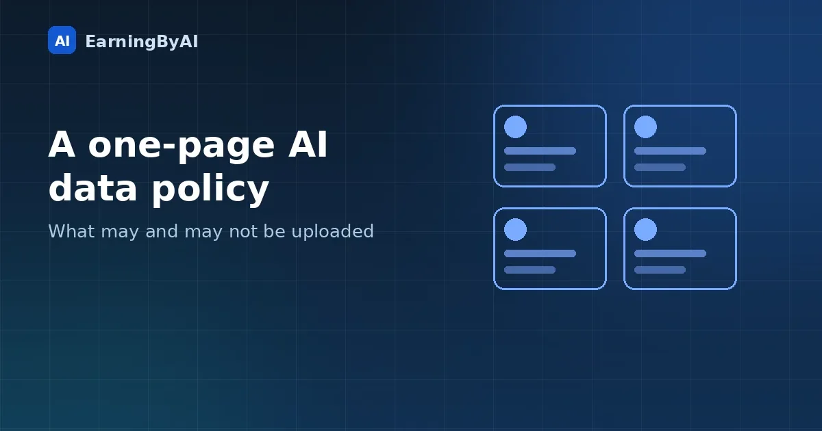 Illustration of a one-page AI data policy for a small business